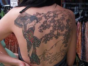 Japanese Tattoo Bodysuit Porn - TATTOOED JAPANESE WOMEN | ... Bonsai Tree Tattoo On Girl Design #32454 With