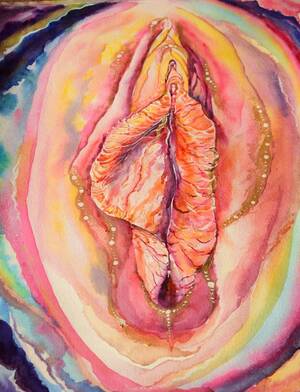 lesbian nudist beach pussy - Magic Yoni Pink Original Watercolor Painting Empowering Vagina Lesbian Art  Vulva Female Nude Power Woman Feminine Body Positive Cosmic Pearl Painting  by Ariana Tero | Saatchi Art