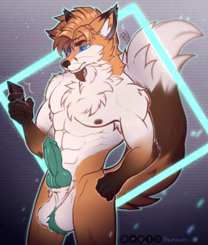 Male Fox Porn - Muscular and Fluffy Male Anthro Fox (artist: me, @Piiunivers on  Furaffinity/Bluesky/Twitter) [M] : r/furryporn