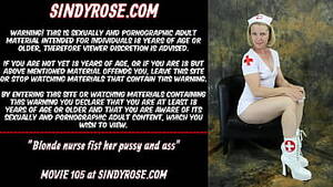 Blonde Nurse Captions - Blonde nurse fist her pussy and ass