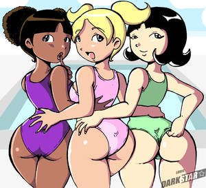 34 Dexters Lab - 3girls ass back black_eyes black_hair blonde_hair blue_eyes  dark-skinned_female dark_skin dee_dee dexter's_laboratory female