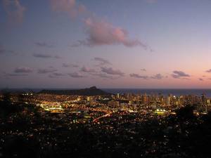 diamond head oahu nude beach - Waikiki and Diamond Head at sunset, viewed from Pu'u Ualaka'a State Wayside