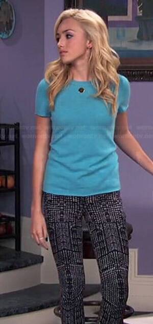 jessie bang boat interracial - WornOnTV: Emma's blue tee and black and white printed jeans on Jessie |  Peyton List | Clothes and Wardrobe from TV