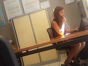 candid secretary upskirt under desk - Coworker's upskirt from the office - Voyeur Videos