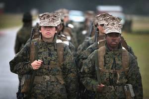 Military Wife Sharing Porn - Female Marine recruits in South Carolina in 2013.