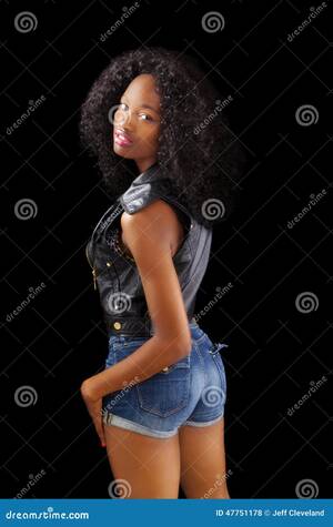 Muscular Ebony Skinny Porn - Skinny African American Teen Girl Shorts Vest Stock Photo - Image of girl,  black: 47751178