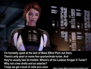 Mass Effect Asari Clone Porn - Mass Effect Confessions â€” About the Lack of Mass Effect Porn out there