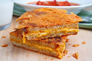 Cheese Porn - Caramelized Cheese Covered Grilled Cheese