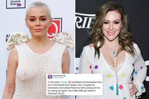 Alyssa Milano Porn Captions - Rose McGowan blasts Alyssa Milano on Twitter and brands her as a 'fraud'  who 'hijacked MeToo' after co-star backed Biden | The US Sun