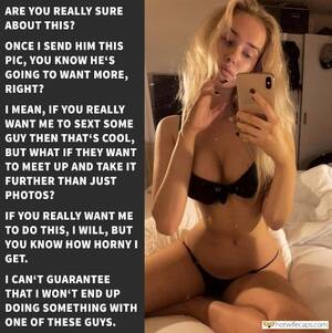 Blonde Porn Captions - Dirty Talk, Sexy Memes Hotwife Caption â„–14106: super sexy blonde wife  playing with fire while sexting with other men