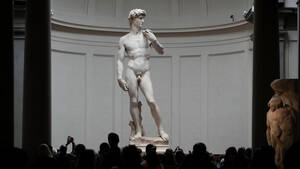 Famous Statue Porn - Tourists flood Florence museum to see David statute after Florida  controversy : NPR