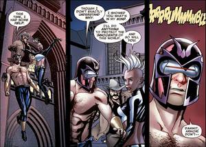 Nightcrawler X Magnito Porn - In these scans from Astonishing X-Men #47, a bare chested, Magneto-helmeted  Cyclops continues his adventures with his ban of alternate reality X-Men.