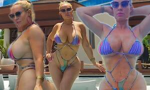 Busty Bikini Porn Captions - Coco Austin, 44, puts on VERY busty display in a string bikini | Daily Mail  Online