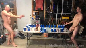 naked beer pong - Garage Naked Beer Pong - Straight Porn - My Straight Buddy