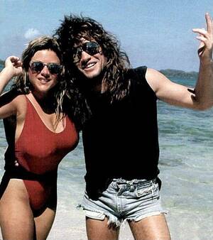 1980s topless beach - 1986 - Samantha Fox and Bon Jovi at the beach : r/80s