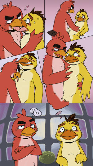 Angry Birds Comic Porn - Rule 34 - 2014 angry birds anthro avian bird blush chuck (angry birds)  closed eyes comic daydream dialogue duo english text gradient background  heart hi res kissing licking male nude red (angry