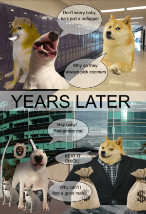 Doge Meme Porn - Watching porn van give you a very high dopamine/seretonin dose for very  long periods of time. This damages the brains reward system and as a result  makes you a less happy person