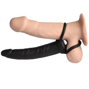 dildo double - Love Rider Double Penetration Strap-On 5.5 Inch Silicone Dildo