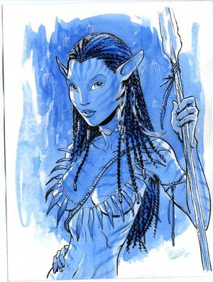 Cgi Neytiri Avatar Porn - Neytiri Avatar watercolor by Michael Dooney