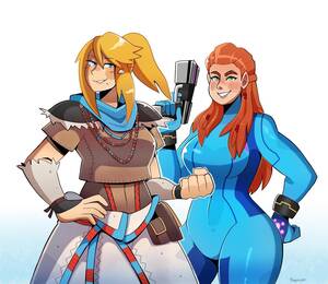 Link Amd Samus Porn Comic - Samus and Aloy clothes swap! (Art by thechillyzen) : r/Metroid