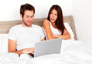 marriage-bed - wife upset about porn in bedroom Â© Martinmark | dreamstime.com