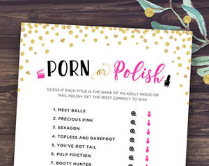 bridal shower party - Porn or Polish Game, Bachelorette Games Printable, Bachelorette Party Game  Ideas, Bridal Shower