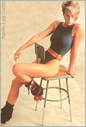 Leg Pussy Jamie Lee Curtis - Jamie Lee Curtis- Swimsuit with Belt and Leg Warmers