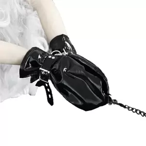 Fetish Sex Leather - Cosplay Maid Erotic Costumes of Black Patent Leather Porn Gloves Handcuffs  with Chains for Fetish Bdsm Bondage Binding Sex Toys - AliExpress