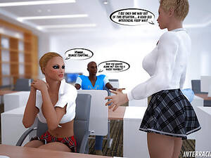 3d cartoon sluts - Horny office sluts starving for cartoon porn 3d black cocks for oegasmic  fuck