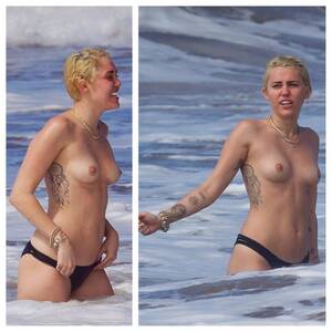 miley cyrus naked boobs beach - Miley Cyrus went topless at a beach. Just looks like a guy with  Gynecomastia. : r/pics