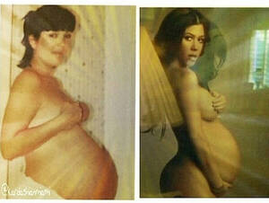 kourtney pregnant belly naked - Kourtney Kardashian shares nude pregnancy snap of herself and Kris Jenner