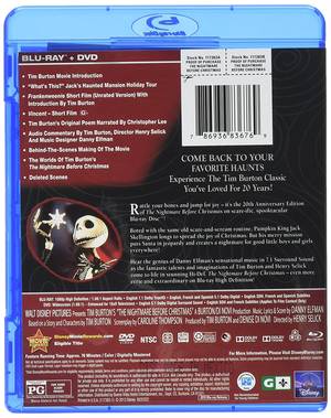 9 Tim Burton 7 Porn - Amazon.com: Tim Burton's The Nightmare Before Christmas - 20th Anniversary  Edition (Blu-ray / DVD Combo Pack): Chris Sarandon, Danny Elfman, ...