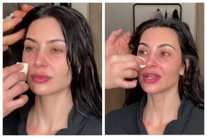 Kim Kardashian Oil Porn - Kim Kardashian reveals 'stunning' bare face as she explains 'secret' beauty  routine | Marca