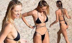 Alexis Ren Porn - Alexis Ren shows off her toned figure in a micro string bikini on the beach  in St Barts | Daily Mail Online