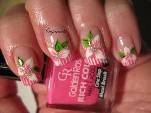 Flowers For Algernon Porn - Nail art: French striped tip with flower. Find the tutorial on: http: