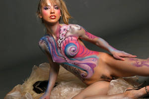 Big Tits Body Paint Ass - Wallpaper natalia b, cute, young, beautiful, body paint, beautiful, model,  long hair, skinny, delicious, sexy, perfect girl, small tits, tiny tits, ...