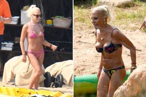 65 and older nude beach - Donatella Versace, 65, shows off her figure as she goes canoeing in  Sardinia | The US Sun