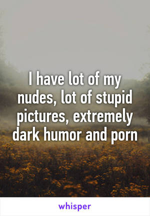 Dark Humor Porn - I have lot of my nudes, lot of stupid pictures, extremely dark humor and  porn