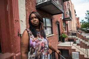 June Lee Asian Porn Vintage - Asia Short leaves her friend's apartment in Bedford-Stuyvesant, Brooklyn.  Asia lost her Queens apartment as the result of a nuisance abatement action.