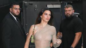 kendall jenner - See Kendall Jenner Perfect Naked Dressing in a See-Through Dress and Mesh  Flats