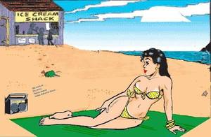 Aunt Fritz Comic Porn - Aunt Fritzi from the Nancy comic strip, spending a day on the beach.  Description