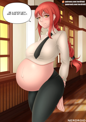 Anime Pregnant Captions - ðŸ”žPregnant Makima from Chainsaw Man(NerDroid) | Pregnant Hentai | Truyen- Hentai.com