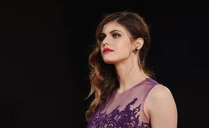 Alexandra Daddario Sexy Wallpaper - HD wallpaper: Alexandra Daddario wearing purple illusion-neckline dress, HD  | Wallpaper Flare