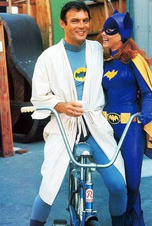 1960s tv porn - Adam West and Yvonne Craig on the set of the Batman TV show 1966