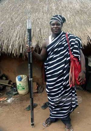 Nigerian Tribe Porn - Tiv tribe`s man from Benue state,nigeria holding his traditional (staff)  symbol of authority