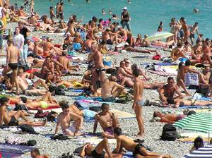 france topless beach - Nice's crowded beach | Travel planet, Historical sites, Travel collection