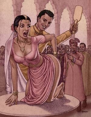 bride spanked at party art - Submissive Bride Spanking Drawing | BDSM Fetish