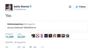 Bella Thorne Lesbian - Bella Thorne Came Out As A Bisexual On Twitter In The Most Casual Way  Possible (And May Be Dating Her Brother's Ex Girlfriend?) | Barstool Sports