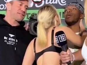 ksi porn - Porn star Astrid Wett tries to kiss KSI during weigh-in for boxing fight -  Mirror Online