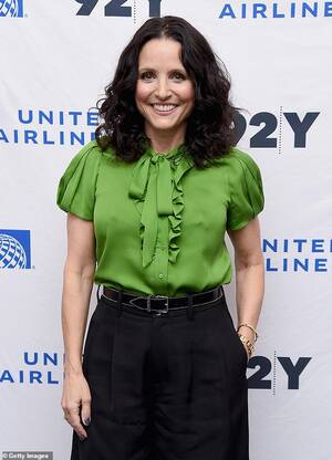 Julia Louis Dreyfus Pussy Porn - Julia Louis-Dreyfus is eye-catching in green blouse and black slacks as she  promotes movie Downhill | Daily Mail Online